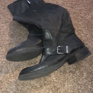 Circus by Sam Edelman tall black buckle boots; zip up